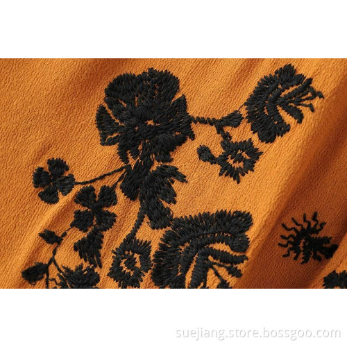 Women Casual Embroidered Dress